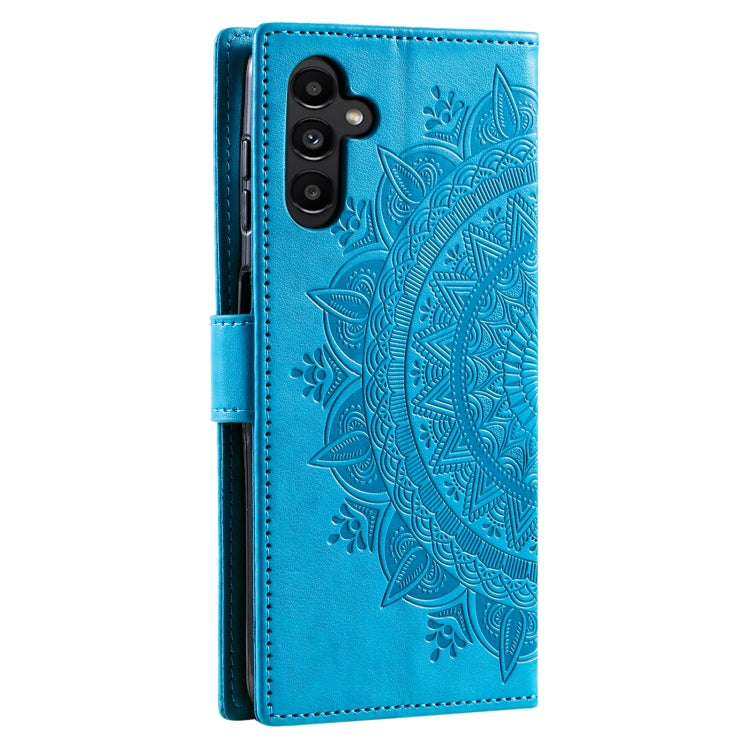 For Samsung Galaxy S25+ 5G Totem Flower Embossed Leather Phone Case(Blue) - Galaxy S25+ 5G Cases by PMC TechLife | Online Shopping South Africa | PMC TechLife | Buy Now Pay Later Mobicred