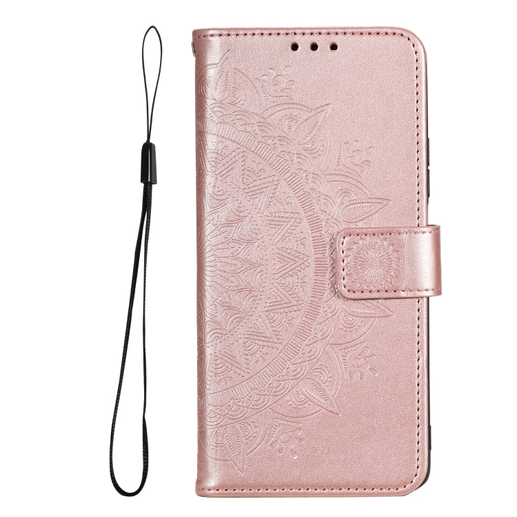 For Samsung Galaxy S25+ 5G Totem Flower Embossed Leather Phone Case(Rose Gold) - Galaxy S25+ 5G Cases by PMC TechLife | Online Shopping South Africa | PMC TechLife | Buy Now Pay Later Mobicred