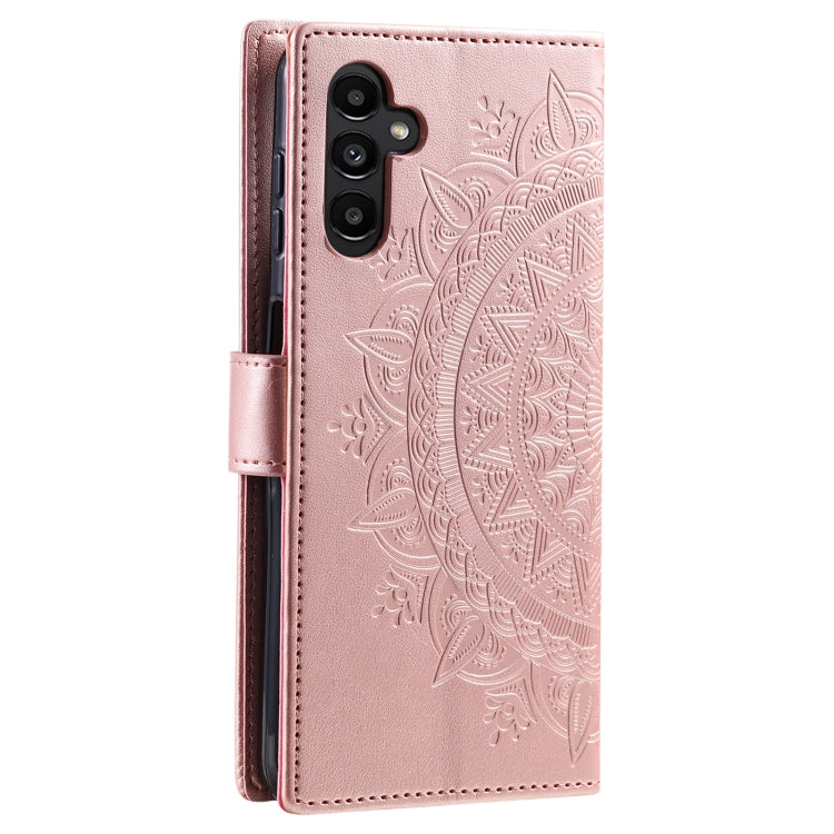 For Samsung Galaxy S25+ 5G Totem Flower Embossed Leather Phone Case(Rose Gold) - Galaxy S25+ 5G Cases by PMC TechLife | Online Shopping South Africa | PMC TechLife | Buy Now Pay Later Mobicred