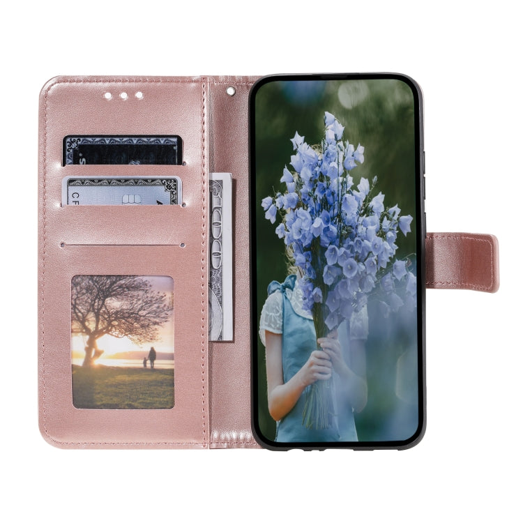 For Samsung Galaxy S25+ 5G Totem Flower Embossed Leather Phone Case(Rose Gold) - Galaxy S25+ 5G Cases by PMC TechLife | Online Shopping South Africa | PMC TechLife | Buy Now Pay Later Mobicred