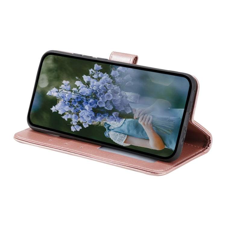 For Samsung Galaxy S25+ 5G Totem Flower Embossed Leather Phone Case(Rose Gold) - Galaxy S25+ 5G Cases by PMC TechLife | Online Shopping South Africa | PMC TechLife | Buy Now Pay Later Mobicred
