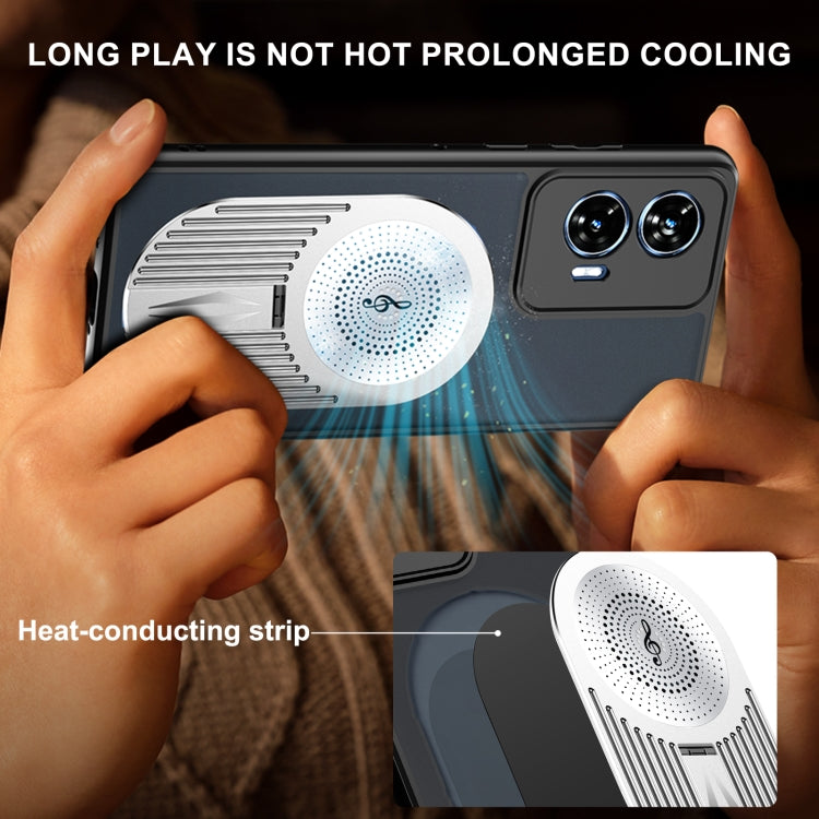 For Motorola Edge 50 Fusion Heat Dissipation Aromatherapy MagSafe Holder Phone Case(Silver) - Motorola Cases by PMC TechLife | Online Shopping South Africa | PMC TechLife | Buy Now Pay Later Mobicred