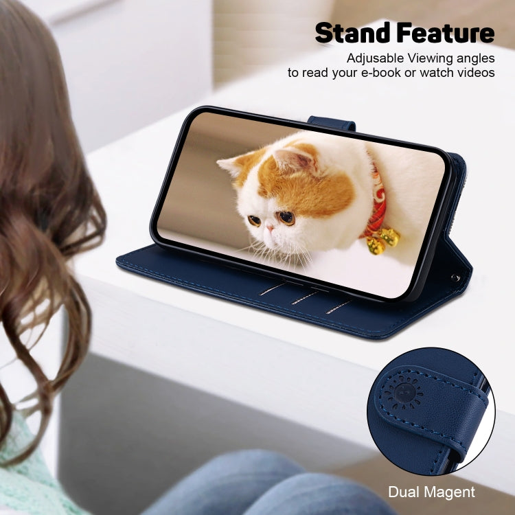 For Samsung Galaxy S25 5G Cute Cats RFID Leather Phone Case(Blue) - Galaxy S25 5G Cases by PMC Jewellery | Online Shopping South Africa | PMC Jewellery | Buy Now Pay Later Mobicred