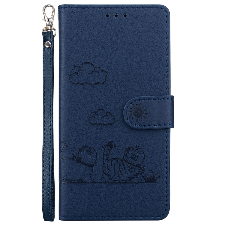 For Samsung Galaxy S25+ 5G Cute Cats RFID Leather Phone Case(Blue) - Galaxy S25+ 5G Cases by PMC Jewellery | Online Shopping South Africa | PMC Jewellery | Buy Now Pay Later Mobicred