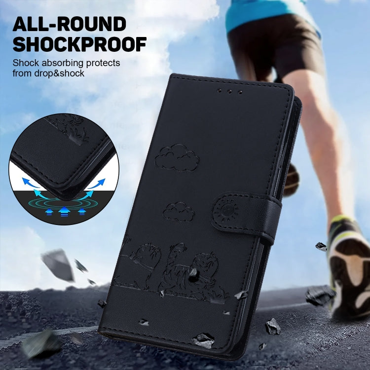 For Samsung Galaxy S25+ 5G Cute Cats RFID Leather Phone Case(Black) - Galaxy S25+ 5G Cases by PMC Jewellery | Online Shopping South Africa | PMC Jewellery | Buy Now Pay Later Mobicred