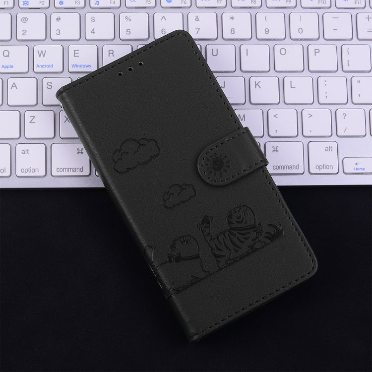 For Samsung Galaxy S25+ 5G Cute Cats RFID Leather Phone Case(Black) - Galaxy S25+ 5G Cases by PMC Jewellery | Online Shopping South Africa | PMC Jewellery | Buy Now Pay Later Mobicred