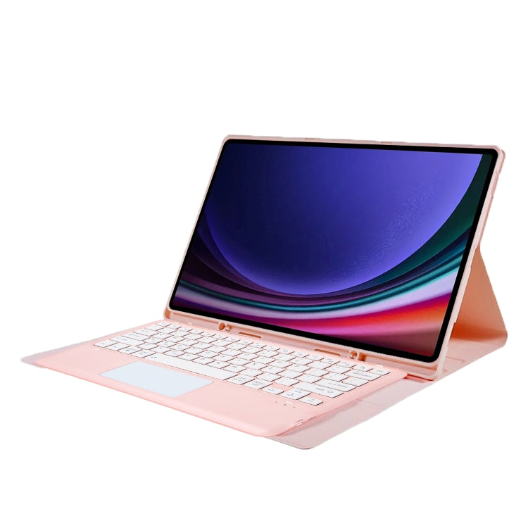 For Samsung Galaxy Tab S10 Ultra A910B-A Touch Pad Detachable Bluetooth Keyboard Leather Tablet Case(Pink) - Samsung Keyboard by PMC Jewellery | Online Shopping South Africa | PMC Jewellery | Buy Now Pay Later Mobicred
