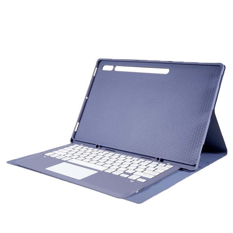 For Samsung Galaxy Tab S10 Ultra A910B-A Touch Pad Detachable Bluetooth Keyboard Leather Tablet Case(Purple) - free shipping - PMC Jewellery - Order now!