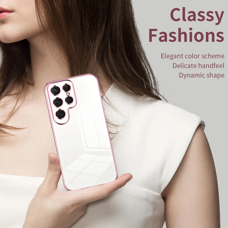 For Samsung Galaxy S25 Ultra 5G Transparent Plating Fine Hole Phone Case(Transparent) - Galaxy S25 Ultra 5G Cases by PMC Jewellery | Online Shopping South Africa | PMC Jewellery | Buy Now Pay Later Mobicred