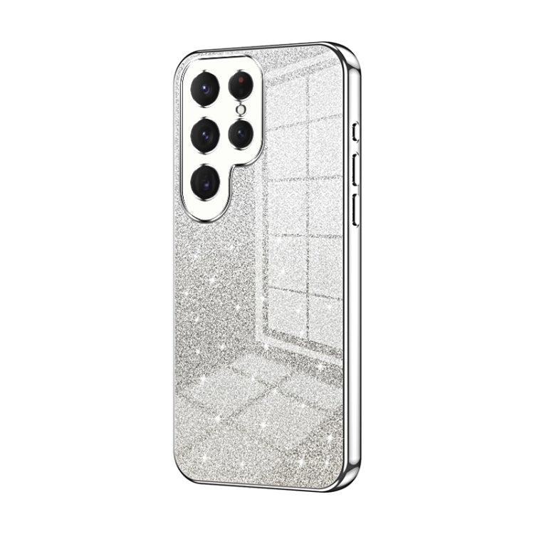 For Samsung Galaxy S25 Ultra 5G Gradient Glitter Powder Electroplated Phone Case(Silver) - Galaxy S25 Ultra 5G Cases by PMC Jewellery | Online Shopping South Africa | PMC Jewellery | Buy Now Pay Later Mobicred