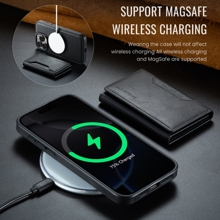 For iPhone 16 Pro DG.MING MAGKING-K2 Series MagSafe RFID Card Bag Detachable Phone Case(Black) - free shipping - PMC Jewellery - Order now!