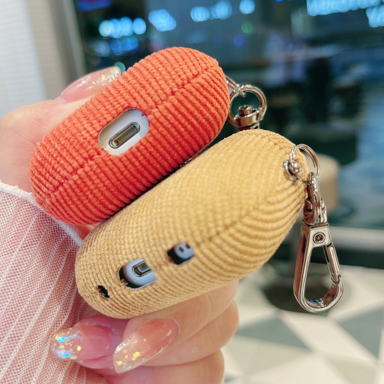 For AirPods Pro Corduroy Cloth Pattern Earphone Protective Case(Pink) - For AirPods Pro by PMC Jewellery | Online Shopping South Africa | PMC Jewellery | Buy Now Pay Later Mobicred