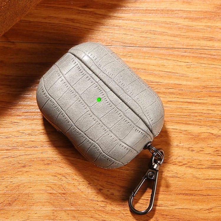 For AirPods Pro 2 Crocodile Texture Earphone Protective Case(Grey) - For AirPods Pro 2 by PMC Jewellery | Online Shopping South Africa | PMC Jewellery | Buy Now Pay Later Mobicred
