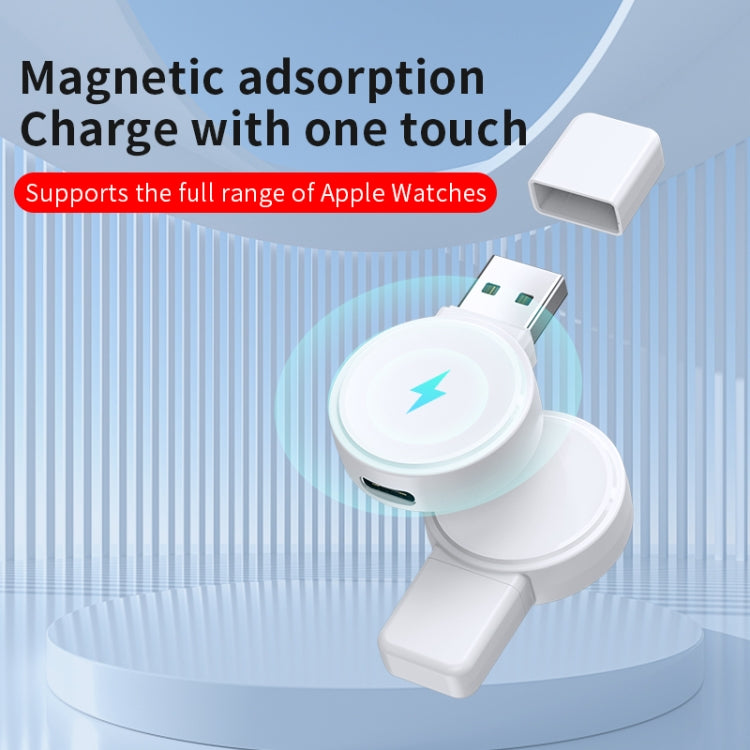 For Apple Watch Series X53 Portable Wireless Charger(White) - Charger / Holder by PMC TechLife | Online Shopping South Africa | PMC TechLife | Buy Now Pay Later Mobicred