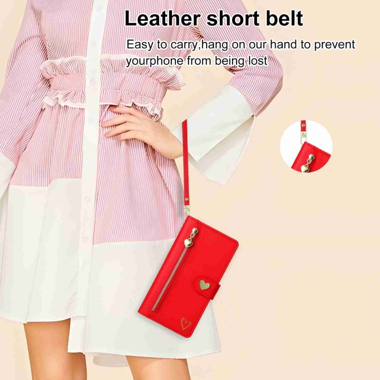 For Google Pixel 7 Pro POLA Love Multi-Card Slots Zipper Wallet Leather Phone Case(Red) - free shipping - PMC TechLife - Order now!