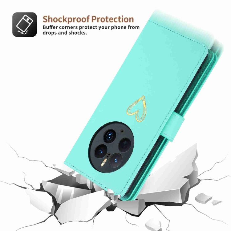 For Huawei Mate 50 Pro POLA Love Multi-Card Slots Zipper Wallet Leather Phone Case(Light Green) - free shipping - PMC TechLife - Order now!