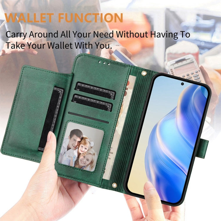For Huawei Pura 70 Multi-Card Slots Zipper Wallet Leather Phone Case(Green) - Huawei Cases by PMC Jewellery | Online Shopping South Africa | PMC Jewellery | Buy Now Pay Later Mobicred