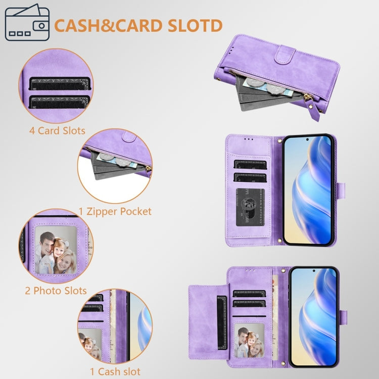 For Huawei Pura 70 Multi-Card Slots Zipper Wallet Leather Phone Case(Purple) - free shipping - PMC Jewellery - Order now!
