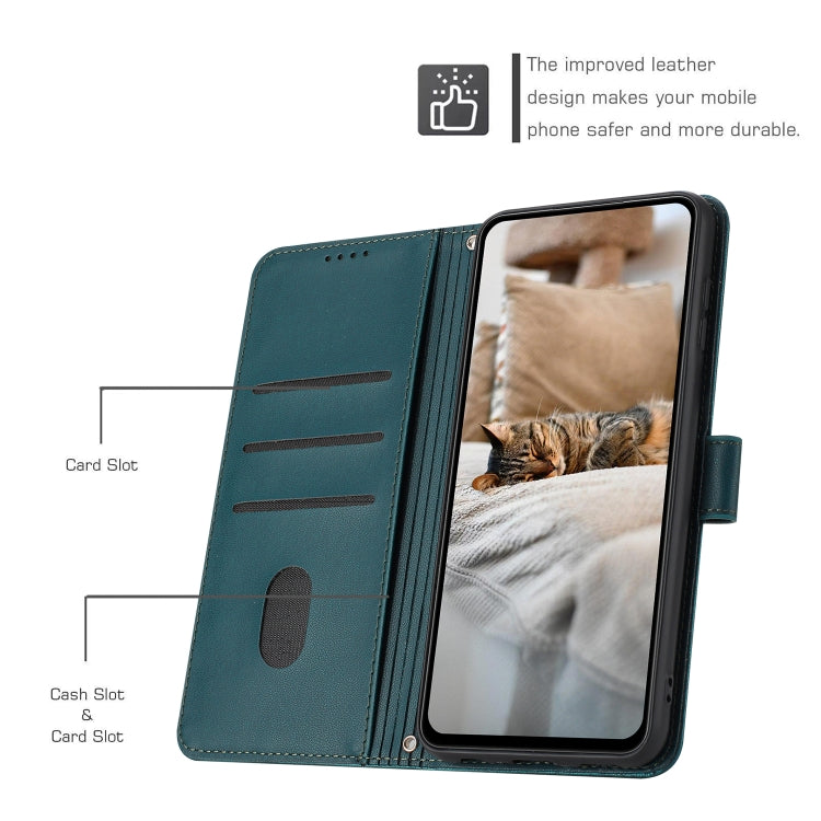 For Motorola Moto G 5G 2024 Embossed Kitten Phone Leather Case with Lanyard(Dark Green) - Motorola Cases by PMC Jewellery | Online Shopping South Africa | PMC Jewellery | Buy Now Pay Later Mobicred