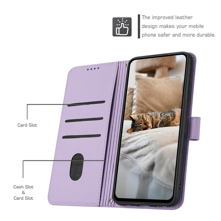 For Samsung Galaxy S25 Ultra 5G Embossed Kitten Phone Leather Case with Lanyard(Purple) - Galaxy S25 Ultra 5G Cases by PMC TechLife | Online Shopping South Africa | PMC TechLife | Buy Now Pay Later Mobicred