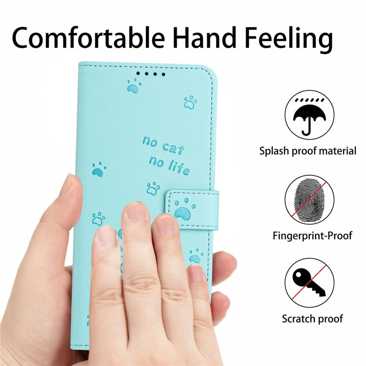 For Samsung Galaxy S25 Ultra 5G Embossed Kitten Phone Leather Case with Lanyard(Mint Green) - free shipping - PMC TechLife - Order now!