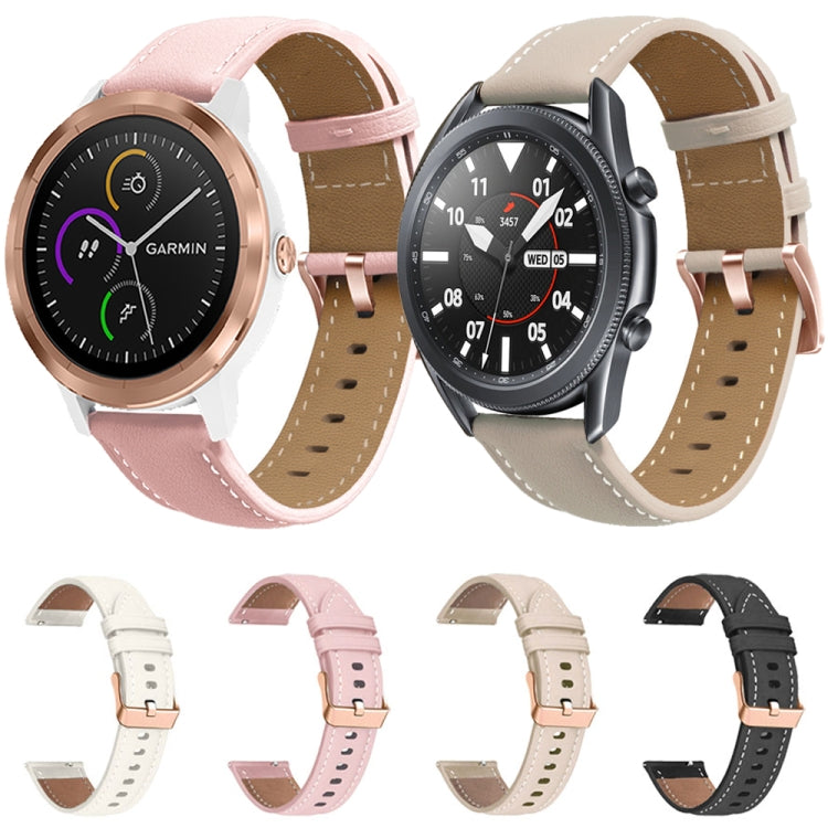 For Huawei Watch GT5 41mm Rose Gold Buckle Leather Watch Band(White) - free shipping - PMC TechLife - Order now!
