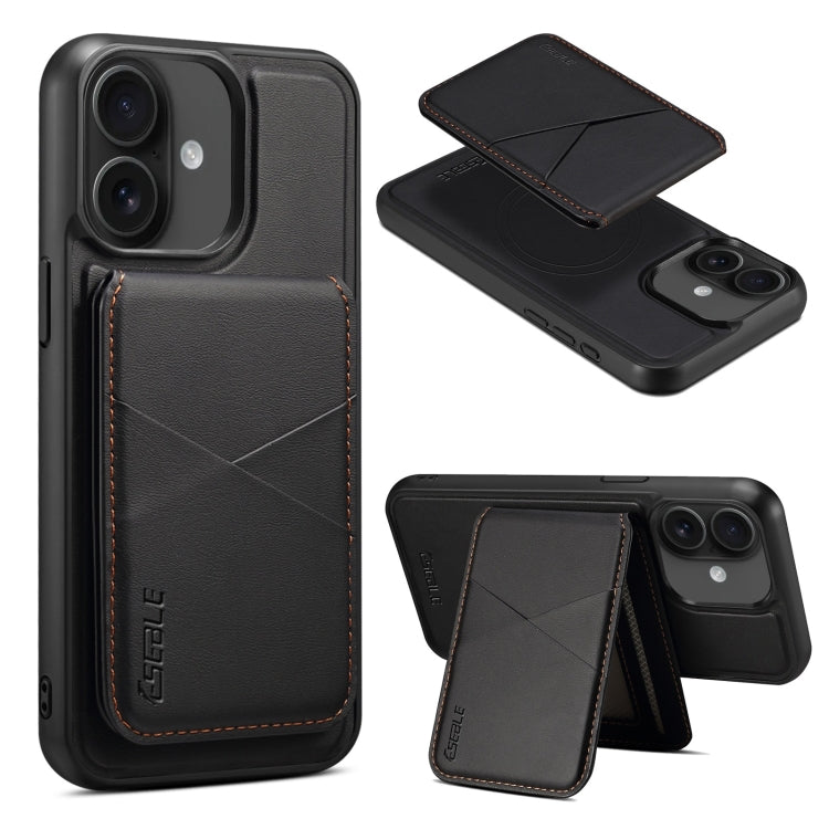 For iPhone 16 Plus ESEBLE E3 Plain Texture Card Slots MagSafe RFID Leather Case(Black) - iPhone 16 Plus Cases by ESEBLE | Online Shopping South Africa | PMC Jewellery | Buy Now Pay Later Mobicred