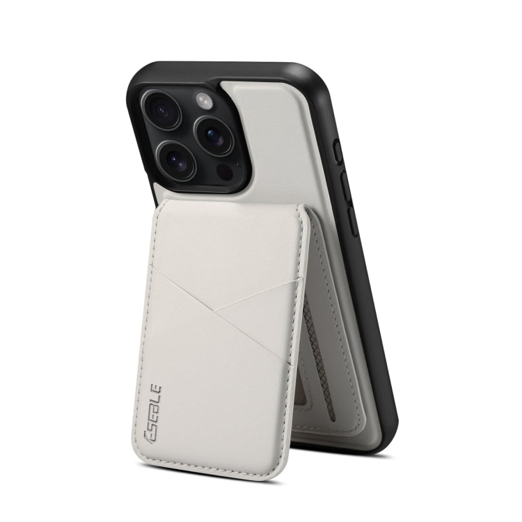 For iPhone 16 Pro ESEBLE E3 Plain Texture Card Slots MagSafe RFID Leather Case(Ivory) - free shipping - PMC Jewellery - Order now!