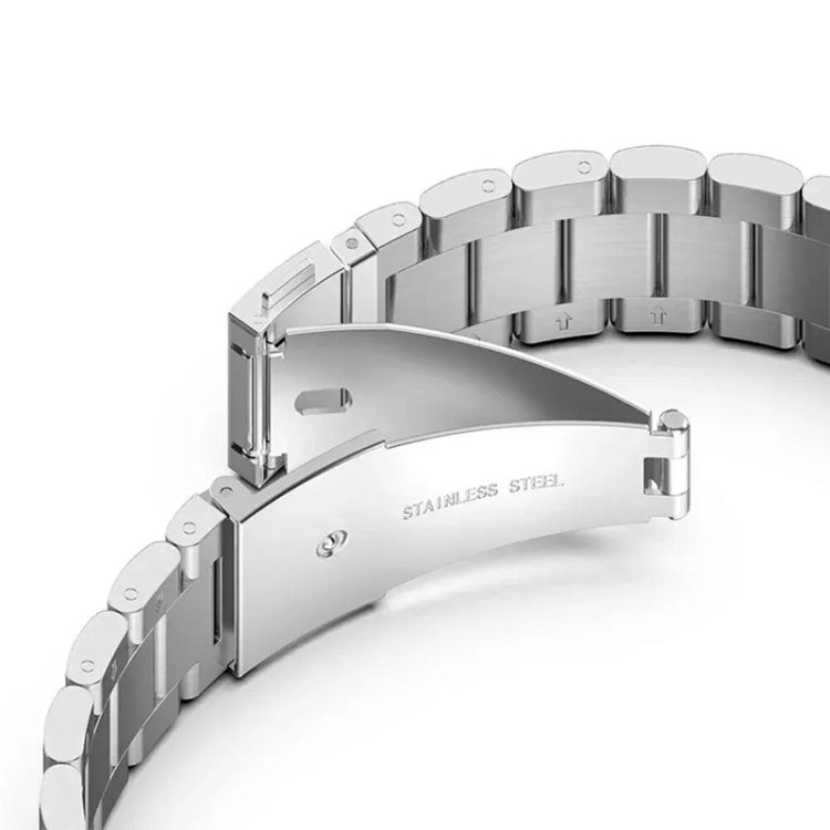 For Huawei Watch GT 5 46mm Curved Flat Buckle Three Beads Stainless Steel Watch Band(Silver) - free shipping - PMC TechLife - Order now!