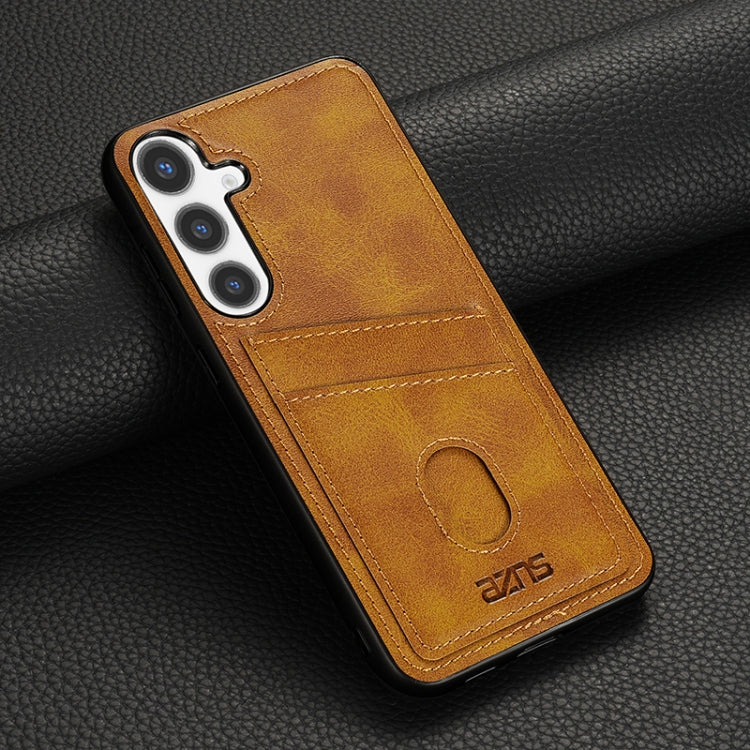 For Samsung Galaxy S24 5G AZNS K1 Series Card Slot Business Phone Case(Yellow) - free shipping - PMC Jewellery - Order now!