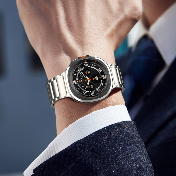 For Samsung Galaxy Watch Ultra 47mm Three Beads Tortoise Buckle Titanium Steel Watch Band(Silver) - free shipping - PMC TechLife - Order now!