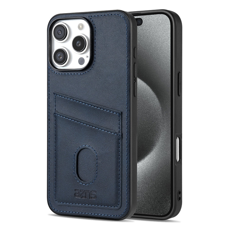 For iPhone 16 Pro AZNS K1 Series Card Slot Business Phone Case(Blue) - free shipping - PMC Jewellery - Order now!