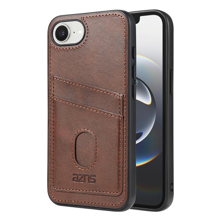 For iPhone 16e AZNS K1 Series Card Slot Business Phone Case(Brown) - free shipping - PMc TechLife - Order now!