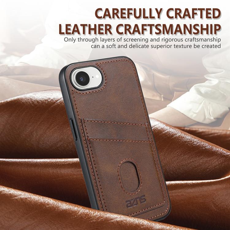 For iPhone 16e AZNS K1 Series Card Slot Business Phone Case(Brown) - free shipping - PMc TechLife - Order now!