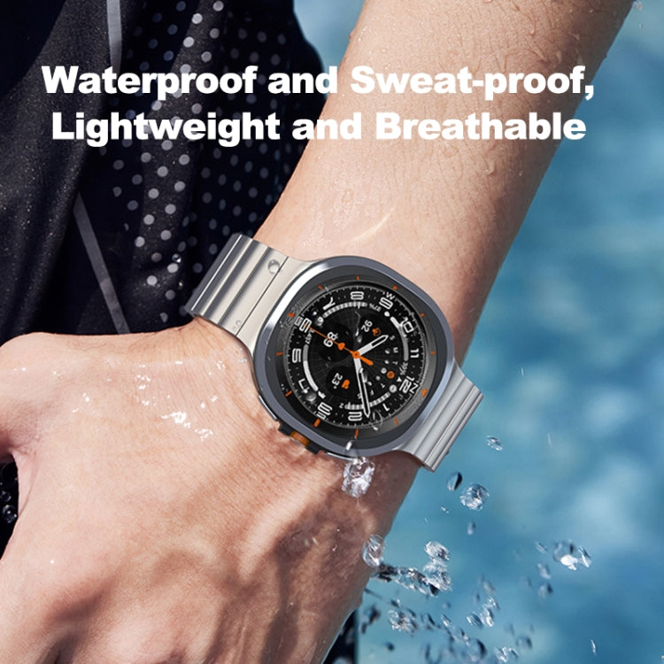 For Samsung Galaxy Watch Ultra 47mm One Bead Flat Buckle Pure Titanium Watch Band(Silver) - free shipping - PMC TechLife - Order now!