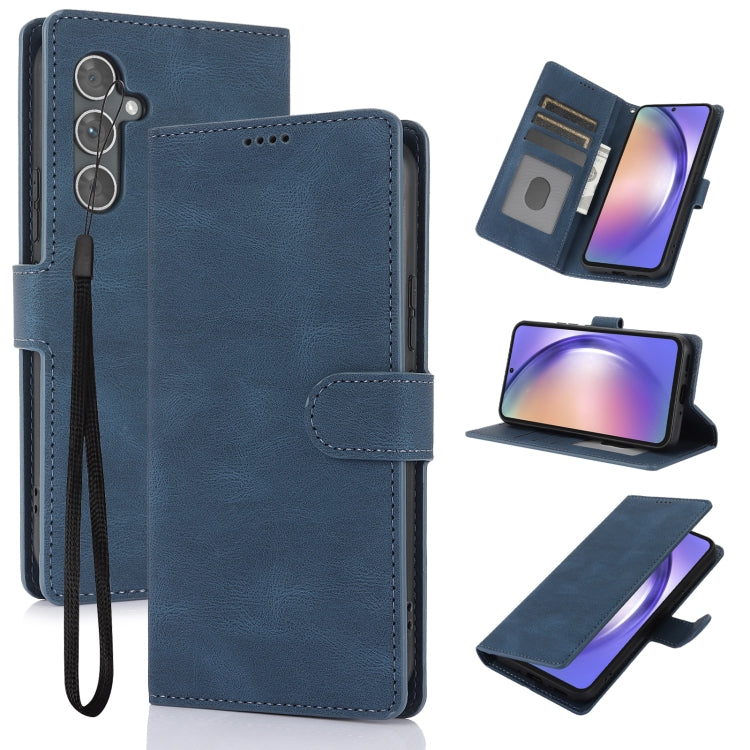 For Samsung Galaxy S25+ 5G Fantasy Skin-feel Calfskin Texture Leather Phone Case(Blue) - Galaxy S25+ 5G Cases by PMC TechLife | Online Shopping South Africa | PMC TechLife | Buy Now Pay Later Mobicred