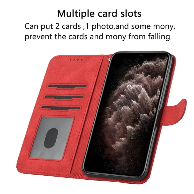 For Samsung Galaxy S25 5G Cubic Skin Feel Flip Leather Phone Case(Red) - Galaxy S25 5G Cases by PMC TechLife | Online Shopping South Africa | PMC TechLife | Buy Now Pay Later Mobicred