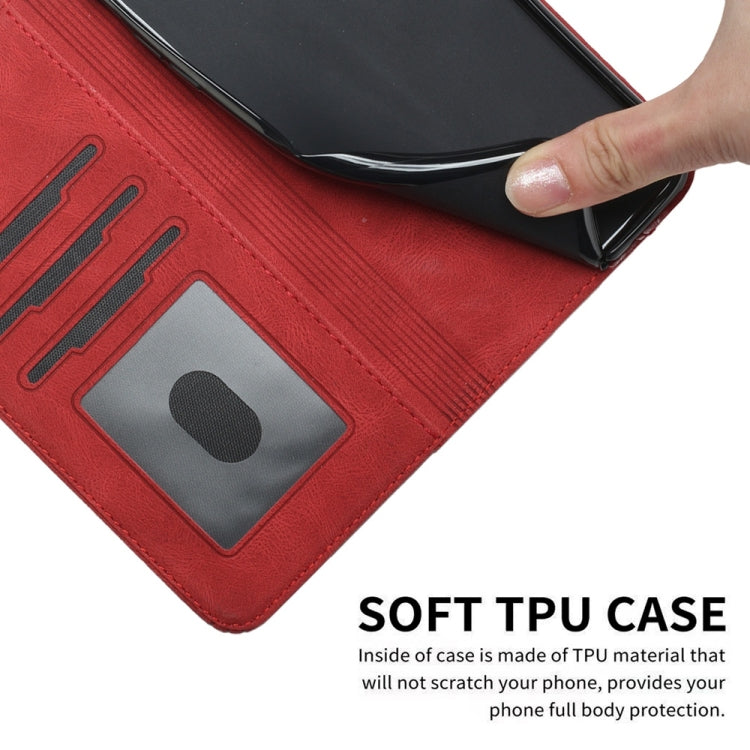 For Samsung Galaxy S25 5G Cubic Skin Feel Flip Leather Phone Case(Red) - Galaxy S25 5G Cases by PMC TechLife | Online Shopping South Africa | PMC TechLife | Buy Now Pay Later Mobicred
