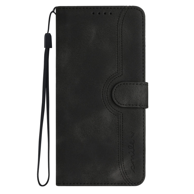 For Samsung Galaxy S25 5G Heart Pattern Skin Feel Leather Phone Case(Black) - Galaxy S25 5G Cases by PMC Jewellery | Online Shopping South Africa | PMC Jewellery | Buy Now Pay Later Mobicred