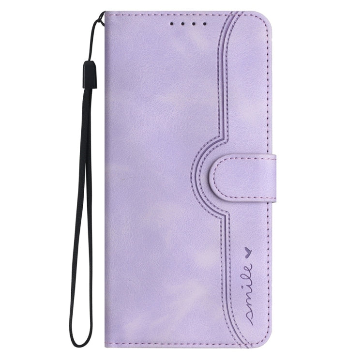 For Samsung Galaxy S25 5G Heart Pattern Skin Feel Leather Phone Case(Purple) - Galaxy S25 5G Cases by PMC Jewellery | Online Shopping South Africa | PMC Jewellery | Buy Now Pay Later Mobicred
