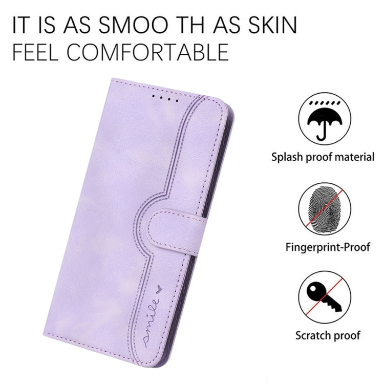 For Samsung Galaxy S25 5G Heart Pattern Skin Feel Leather Phone Case(Purple) - Galaxy S25 5G Cases by PMC Jewellery | Online Shopping South Africa | PMC Jewellery | Buy Now Pay Later Mobicred