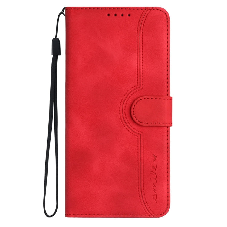 For Samsung Galaxy S25+ 5G Heart Pattern Skin Feel Leather Phone Case(Red) - Galaxy S25+ 5G Cases by PMC Jewellery | Online Shopping South Africa | PMC Jewellery | Buy Now Pay Later Mobicred