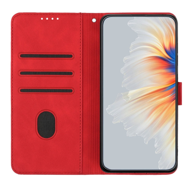 For Samsung Galaxy S25+ 5G Heart Pattern Skin Feel Leather Phone Case(Red) - Galaxy S25+ 5G Cases by PMC Jewellery | Online Shopping South Africa | PMC Jewellery | Buy Now Pay Later Mobicred