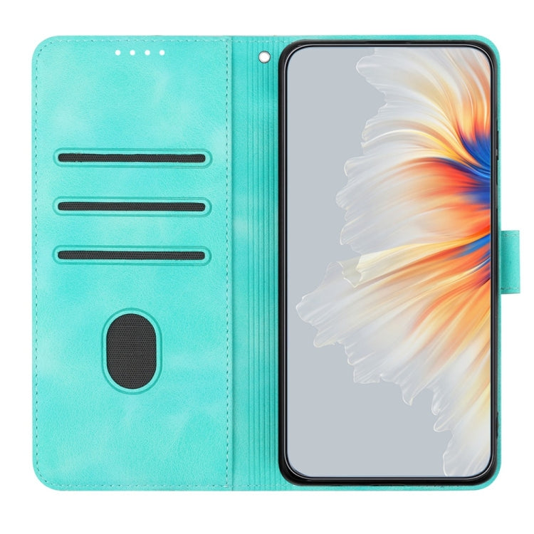 For Samsung Galaxy S25+ 5G Heart Pattern Skin Feel Leather Phone Case(Light Blue) - Galaxy S25+ 5G Cases by PMC Jewellery | Online Shopping South Africa | PMC Jewellery | Buy Now Pay Later Mobicred