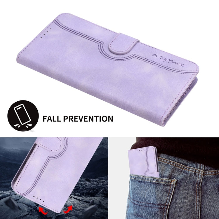 For Samsung Galaxy S25 Ultra 5G Heart Pattern Skin Feel Leather Phone Case(Purple) - Galaxy S25 Ultra 5G Cases by PMC Jewellery | Online Shopping South Africa | PMC Jewellery | Buy Now Pay Later Mobicred