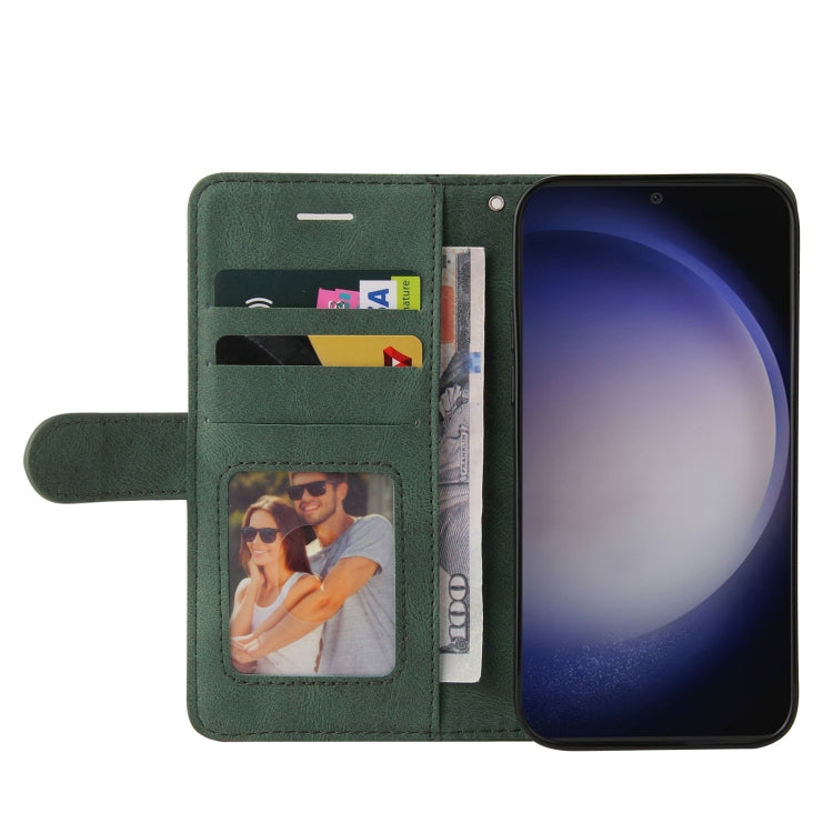 For Samsung Galaxy S25 / S24 5G Dual-color Splicing Flip Leather Phone Case(Green) - Galaxy S25 5G Cases by PMC Jewellery | Online Shopping South Africa | PMC Jewellery | Buy Now Pay Later Mobicred