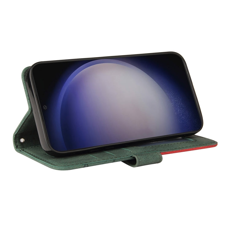 For Samsung Galaxy S25 / S24 5G Dual-color Splicing Flip Leather Phone Case(Green) - Galaxy S25 5G Cases by PMC Jewellery | Online Shopping South Africa | PMC Jewellery | Buy Now Pay Later Mobicred