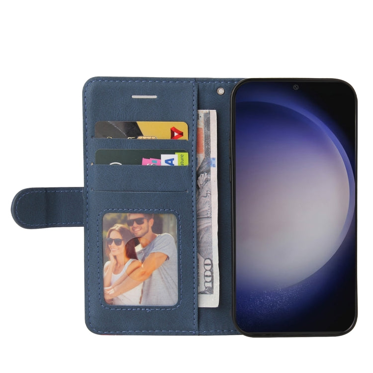 For Samsung Galaxy S25+ / S24+ 5G Dual-color Splicing Flip Leather Phone Case(Blue) - Galaxy S25+ 5G Cases by PMC Jewellery | Online Shopping South Africa | PMC Jewellery | Buy Now Pay Later Mobicred