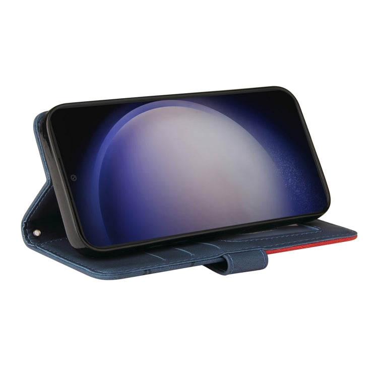 For Samsung Galaxy S25+ / S24+ 5G Dual-color Splicing Flip Leather Phone Case(Blue) - Galaxy S25+ 5G Cases by PMC Jewellery | Online Shopping South Africa | PMC Jewellery | Buy Now Pay Later Mobicred