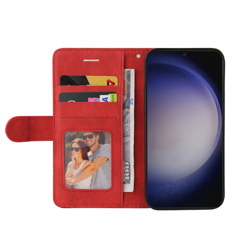 For Samsung Galaxy S25+ / S24+ 5G Dual-color Splicing Flip Leather Phone Case(Red) - Galaxy S25+ 5G Cases by PMC Jewellery | Online Shopping South Africa | PMC Jewellery | Buy Now Pay Later Mobicred